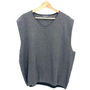 Eddie Bauer Sweater Vest Men’s Charcoal Gray Ribbed Size XL Golf Sweater